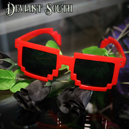 Pixelated 8-bit Novelty Sunglasses - Red