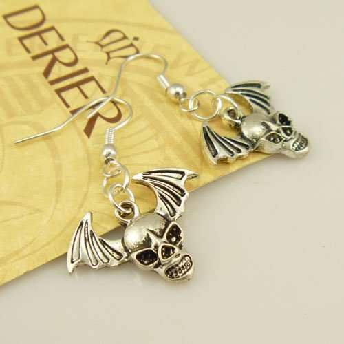 Skull Winged Earrings