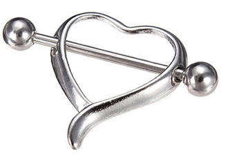 New! Heart Shield Nipple Single Ring