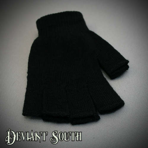 Black Fingerless Gloves - One Size