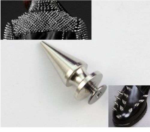 DIY Screw-back Spikes Silver 20mm - 10 Pack