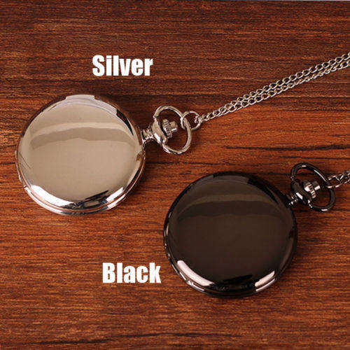 New! Smooth Steel Pocket Watch - Silver