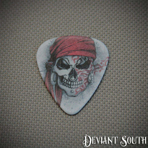 Double-sided Printed Plectrum - Pirate Skull