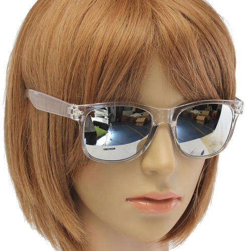 New! Wayfarer Unisex Acrylic Transparent Clear Frame Mirror Lense Sunglasses - Silver Tint