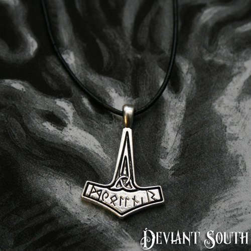 Mjolnir Thor's Hammer Runes Pendant Necklace
