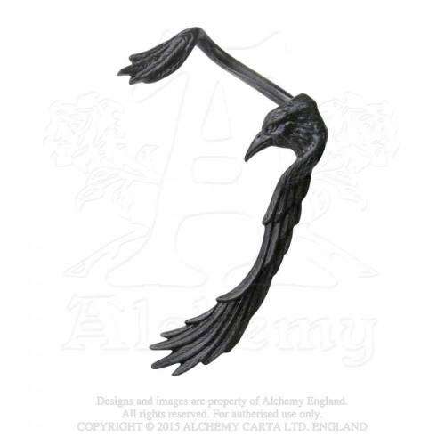 Alchemy Gothic E355 Raven Ear-wing Stud Ear-wrap (left)