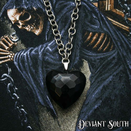 Back in stock! Black Heart Necklace
