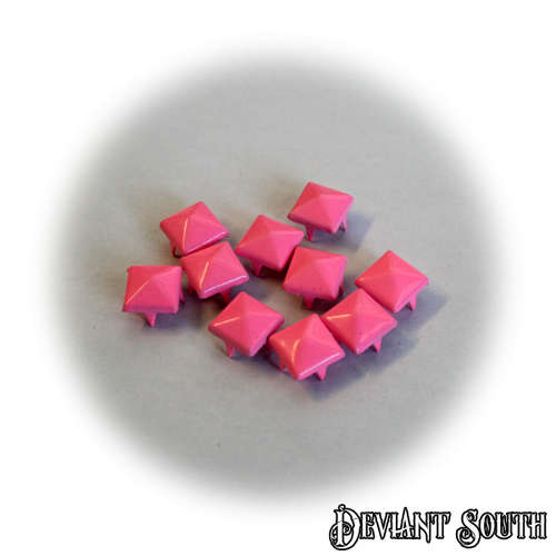 DIY Square Pyramid Leathercraft Rivet 9mm Light Pink - 10pcs