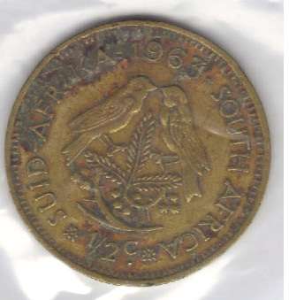 South Africa 1/2 cent 1963