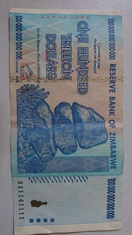 100 Trillion Dollars Zimbabwe