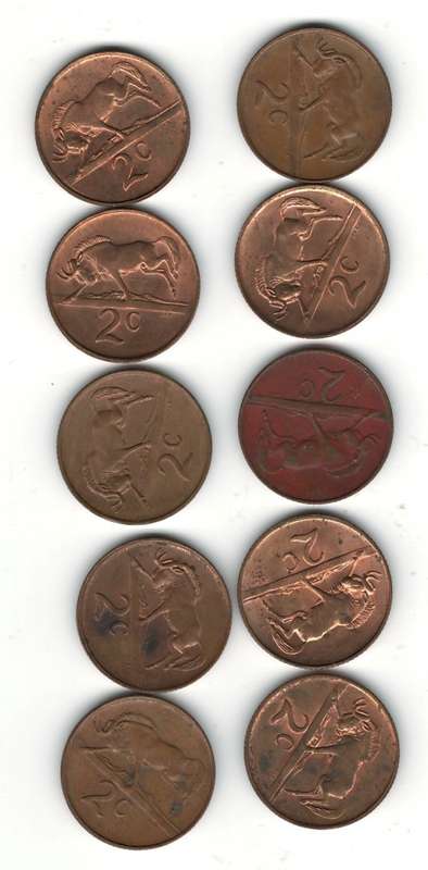 10 x 1989 2 Cents