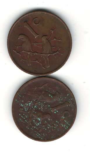 2 x 1974 1 Cent