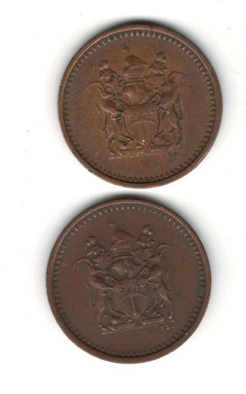 1970 and 1972 1 Cent Rhodesia