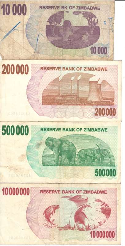 **R1 START - 4 X Zimbabwe Notes
