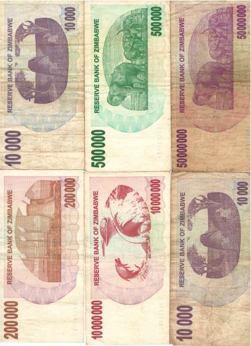 **R1 START - 6 X Zimbabwe Notes