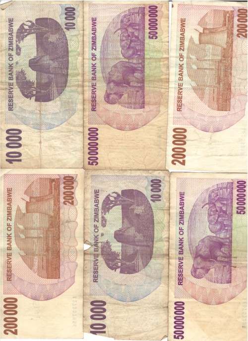 **R1 START - 6 X Zimbabwe Notes