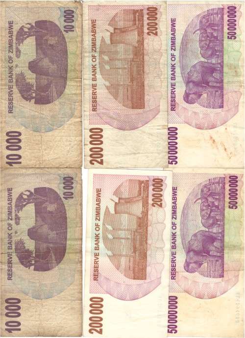 **R1 START - 6 X Zimbabwe Notes