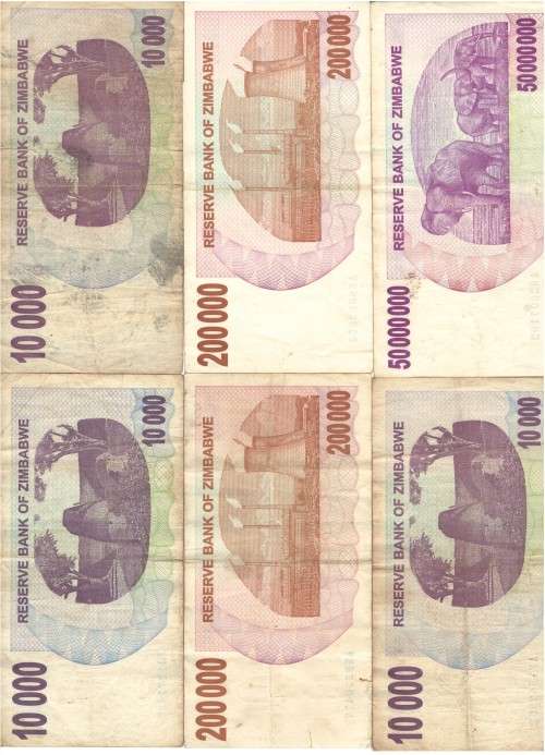 **R1 START - 6 X Zimbabwe Notes