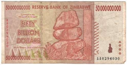 **R1 START - 50 000 000 000 (Fifty Billion) Dollars Zimbabwe