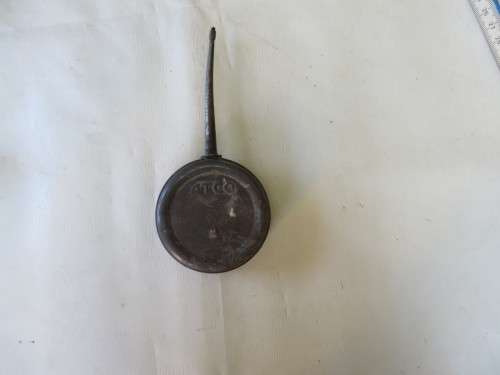 VINTAGE OIL CAN - 65 MM DIAM. - 20 MM THICK - ATCO - NICE COLLECTORS ITEM - AS PER SCAN