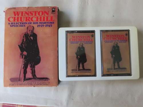 WINSTON CHURCHILL - A SELECTION OF HIS WARTIME SPEECHES 1939-1945 - 2 CASETTES - AS PER SCAN