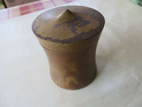 SMALL WOODEN TABACCO JAR - 80 MM DIAM. - 90 MM HIGH - AS PER SCAN