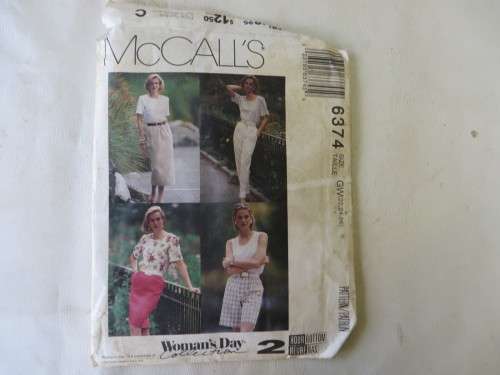 MCCALL'S - PATTERN NO. 6374  - SIZE GW 22,24,26  - FACTORY FOLDED - AS PER SCAN