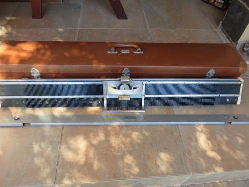 OLD KNITMASTER KNITTING MACHINE - MODEL 4500 IN STURDY CARRYING CASE - DALGETY - NOT TESTED