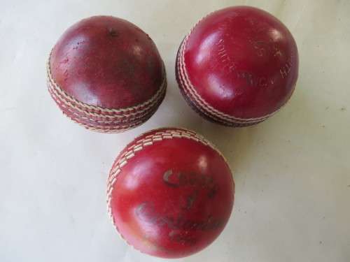 THREE OLD CRICKET BALLS - AS PER SCAN