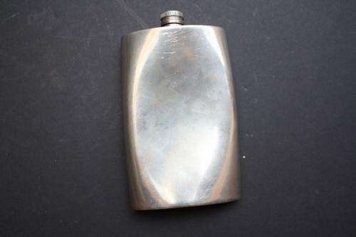 HIP FLASK - SHEFFIELD ROSE - ENGLISH PEWTER - A BIT DENTED - PLEASE HAVE A LOOK