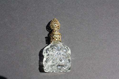 PERFUME BOTTLE - 35 X 18 MM - 75 MM TO TOP OF LID - PLEASE HAVE A LOOK