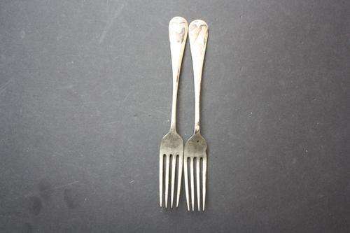 2 SILVER PLATED FORKS - 190 MM - KL - EPNS - A1 - 20DWTSDZ - PLEASE HAVE A LOOK