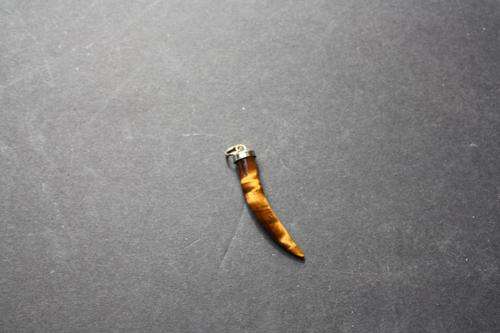 BEAUTIFUL TIGER EYE PENDANT - 40 MM LONG - APPR. 6 MM DIAM. - PLEASE HAVE A LOOK