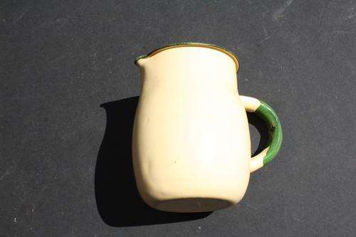 ENAMEL MILK JAR - 85 MM DIAM. - 120 MM HIGH - PLEASE HAVE A LOOK