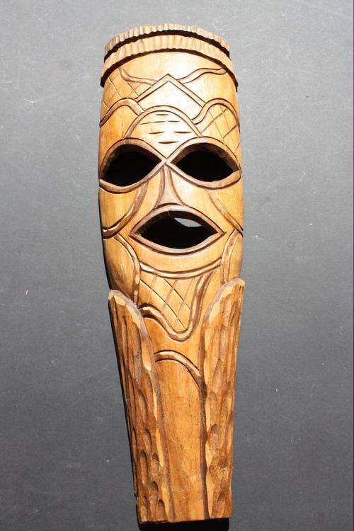 CARVED WOODEN AFRICAN MASK - 600 MM HIGH - CLEARANCE SALE