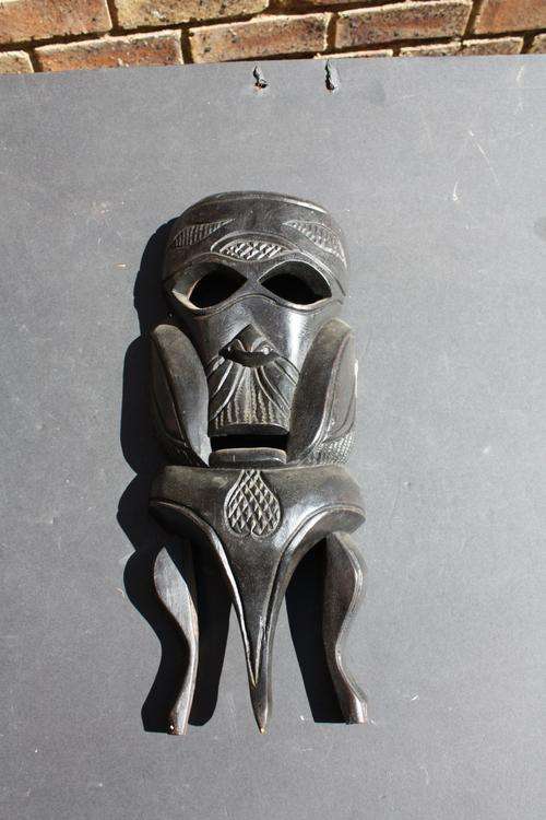 CARVED WOODEN AFRICAN MASK - 415 MM - PLEASE HAVE A LOOK