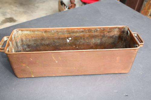 COPPER BOWL WITH HANDLE - 350 X 105 MM - 100 MM HIGH - PLEASE HAVE A LOOK