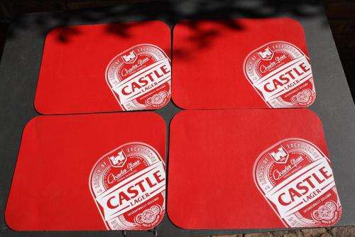 SET OF 4 RUBBER CASTLE LAGER PLACE MATS - 320 X 250 MM - CLEARANCE SALE