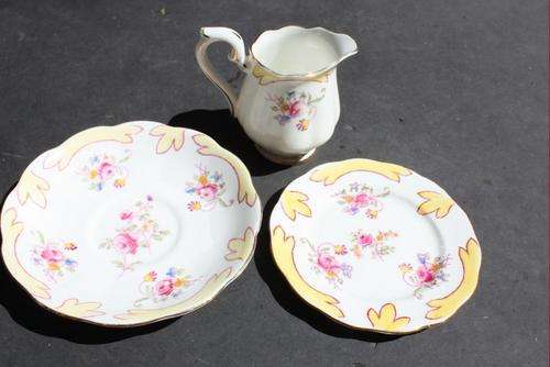 ROYAL ALBERT - BONE CHINA - SAUCER,SMALL PLATE,MILK JAR - PLEASE HAVE A LOOK