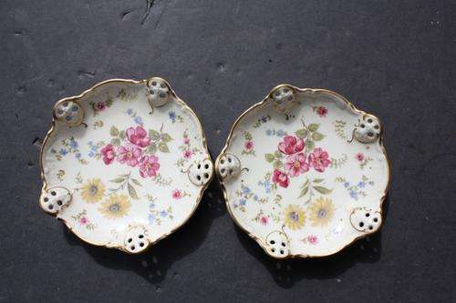 2 BEAUTIFUL ROSENTHAL PIN DISHES - 125 MM DIAM. - 20 MM HIGH - MOLIERE - FLORIDA - N0. 3010 - 58