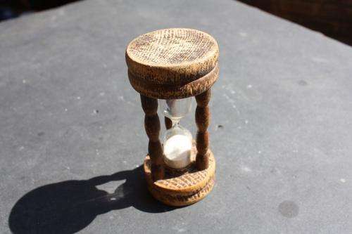 OLD WOODEN 'HOUR" GLASS - PLEASE HAVE A LOOK