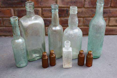 10 VERY COLLECTABLE GLASS BOTTLES - PLEASE HAVE A LOOK