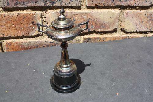 SILVER PLATED TENNIS TROPHY - S.C.C. -1985 - 85 MM - EPNS - PLEASE HAVE A LOOK