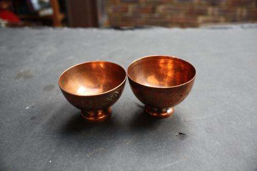 TWO SMALL COPPER BOWLS - 55 MM DIAM. - 40 MM HIGH - PLEASE HAVE A LOOK