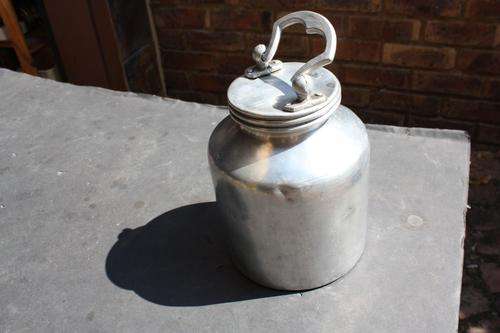 ALUMINIUM CAN WITH SCREW ON LID - CROWN ALUMINIUM - 140 MM DIAM. - 170 MM HIGH
