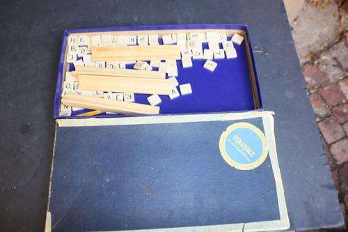 OLD WOODEN SCRABBLE - FOR PRODUCTION AND MARKETING COMPANY - REG.NO.2213/53 - 95 TILES ONLY