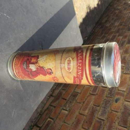 TIN BOX - 85 MM DIAM. - 270 MM HIGH - PICK & PAY SPAGHETTI - ITALIA - PLEASE HAVE A LOOK