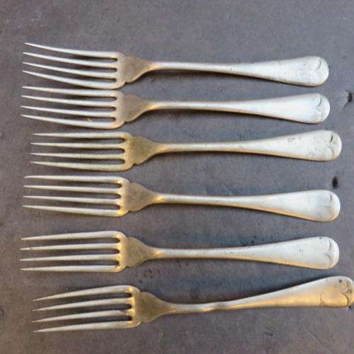 6 VINTAGE FORKS - 165 MM - SILVAWYTE - STAINLESS NICKEL - PLEASE HAVE A LOOK