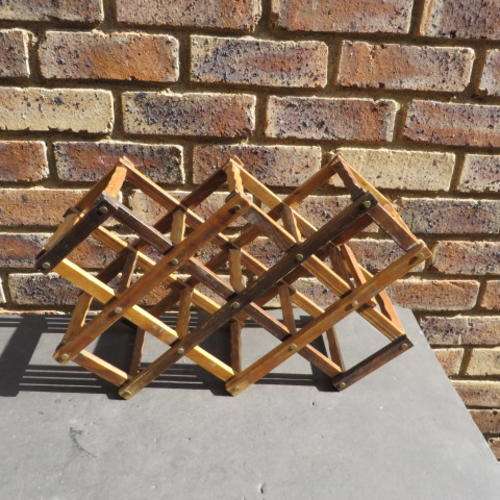 WOODEN FOLDABLE WINE RACK FOR 10 BOTTLES - 530 X 160 MM - 330 MM HIGH - PLEASE HAVE A LOOK