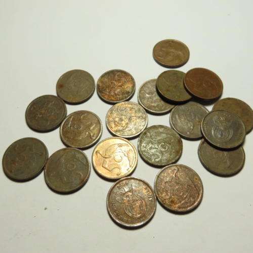 SOUTH AFRICA - 19 X 5 CENT COINS - 2002 / 2009  - PLEASE HAVE A LOOK